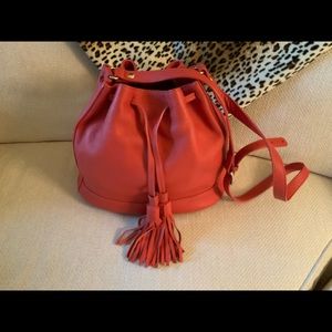 Talbots tassel drawstring bucket bag